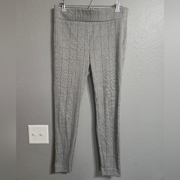 LOFT Pants - Loft Pull On Plaid Houndstooth Ankle Skinny Pants Size Medium